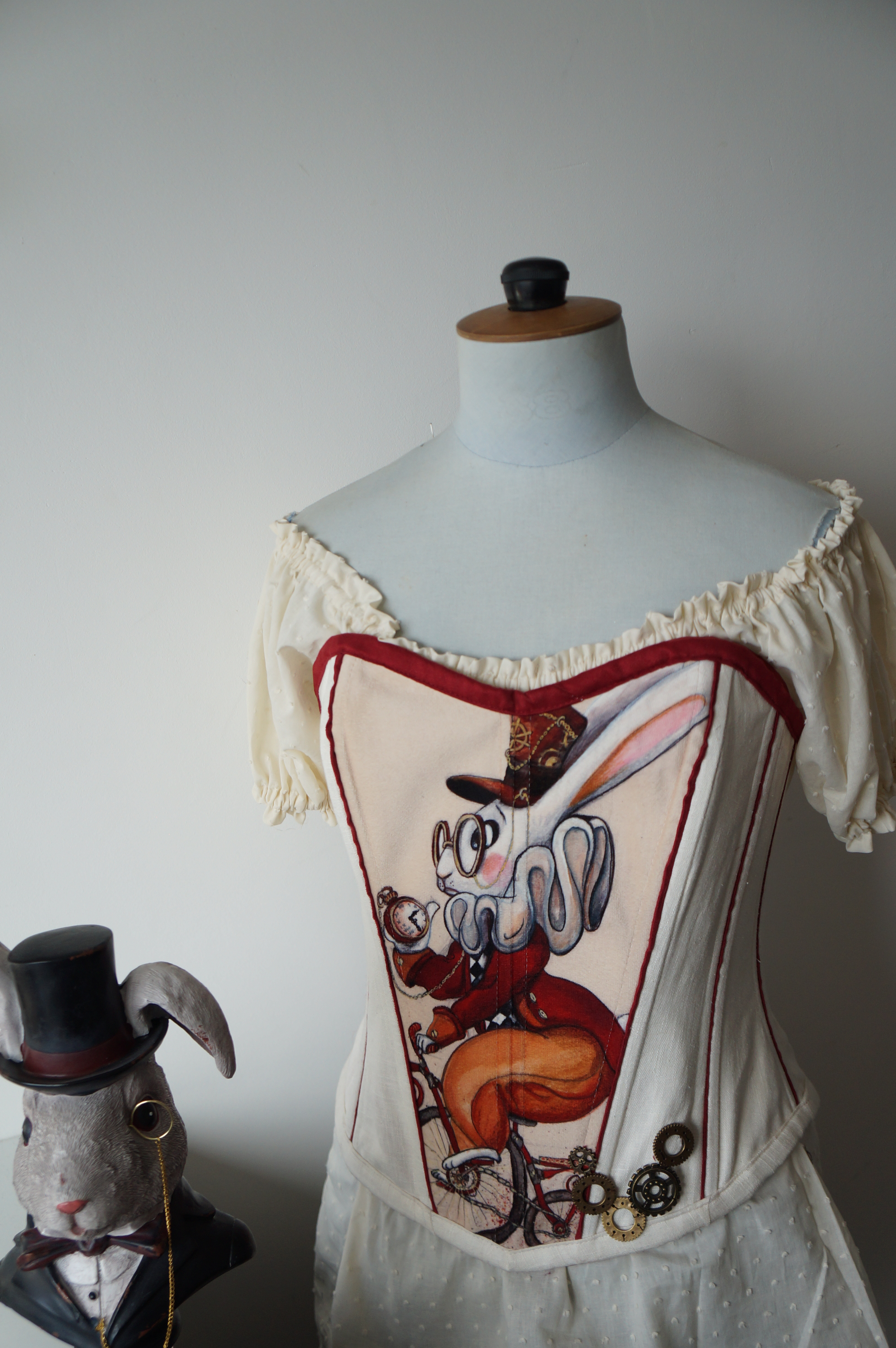 Corset coeur lapin steampunk